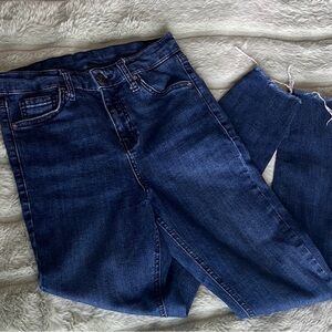 Topshop Dark Blue Cropped Jeans